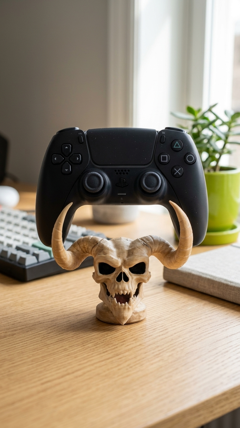 Demon Skull PS5 Controller Stand - lifestyle image