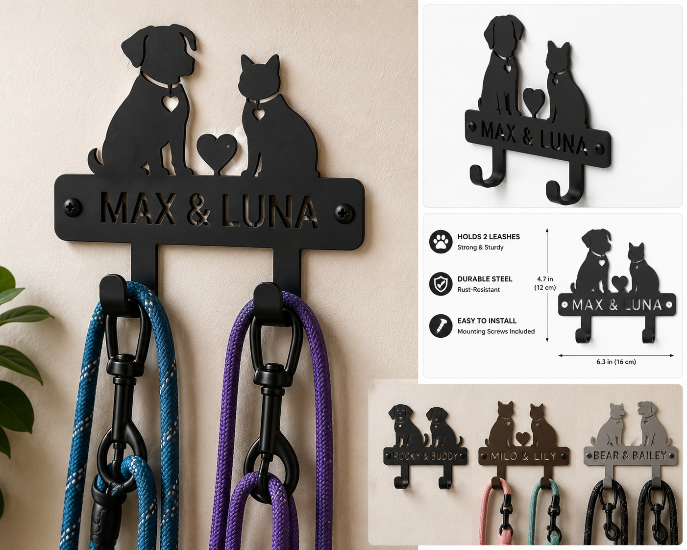Double Pet Leash Hook - main product image