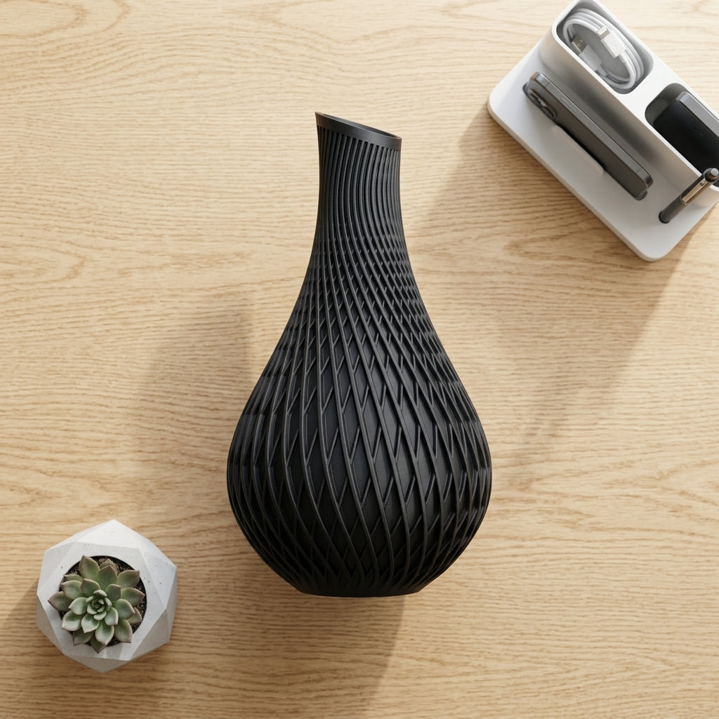 Modern Decorative Spiral Vase - angle image