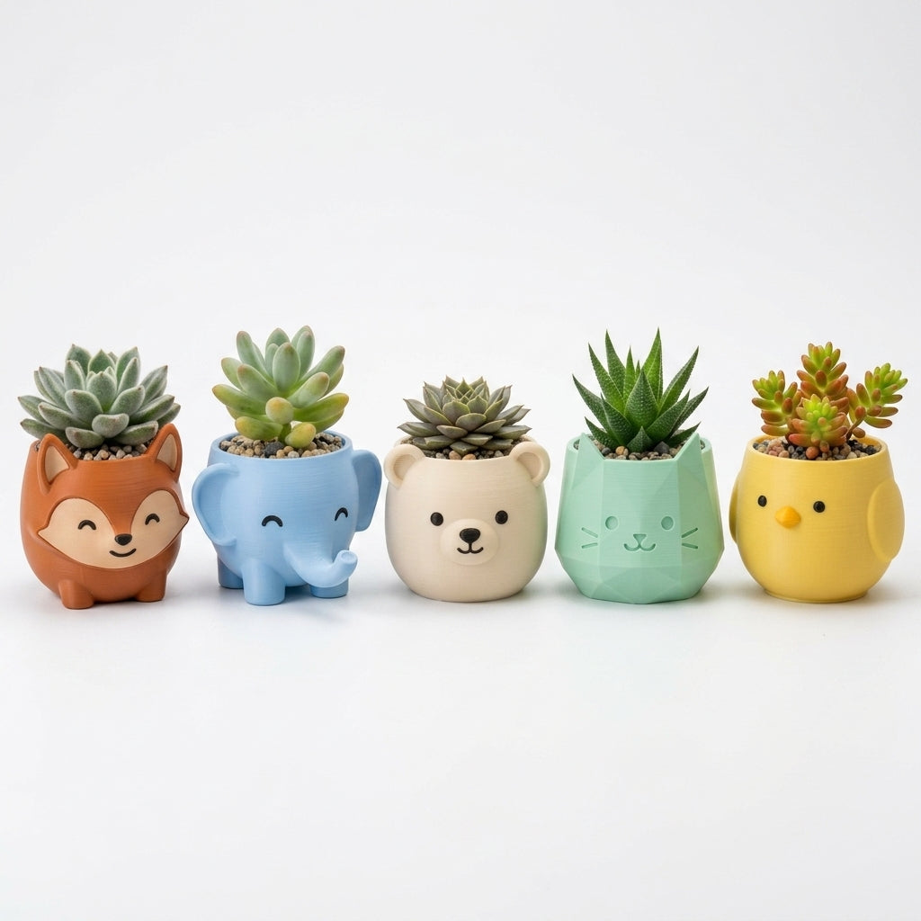Tiny Pals Succulent Planter Set on windowsill - main product image