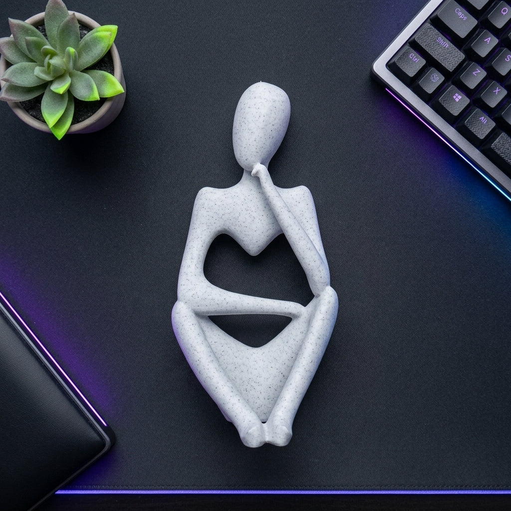 Thinking Man Sculpture Statue - angle image