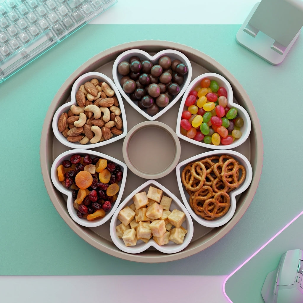 Heart Snack & Dip Serving Tray - angle image
