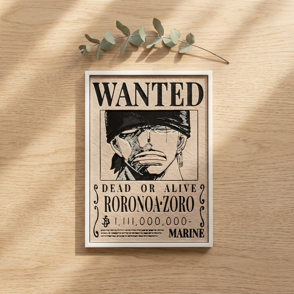 Monkey D Luffy & Roronoa Zoro Wanted Poster | One Piece Bounty 3D Wall Art