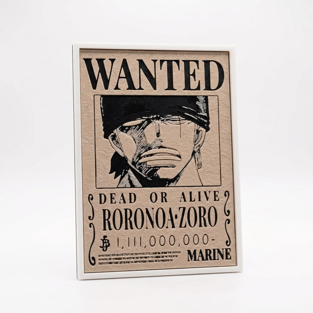 Monkey D Luffy & Roronoa Zoro Wanted Poster | One Piece Bounty 3D Wall Art
