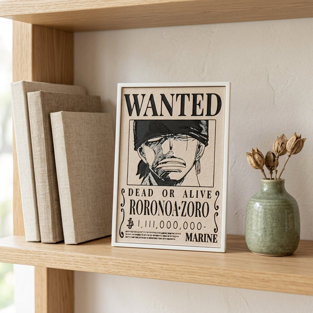 Monkey D Luffy & Roronoa Zoro Wanted Poster | One Piece Bounty 3D Wall Art